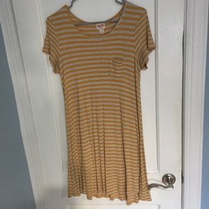 Mossimo Grey and yellow T-shirt dress